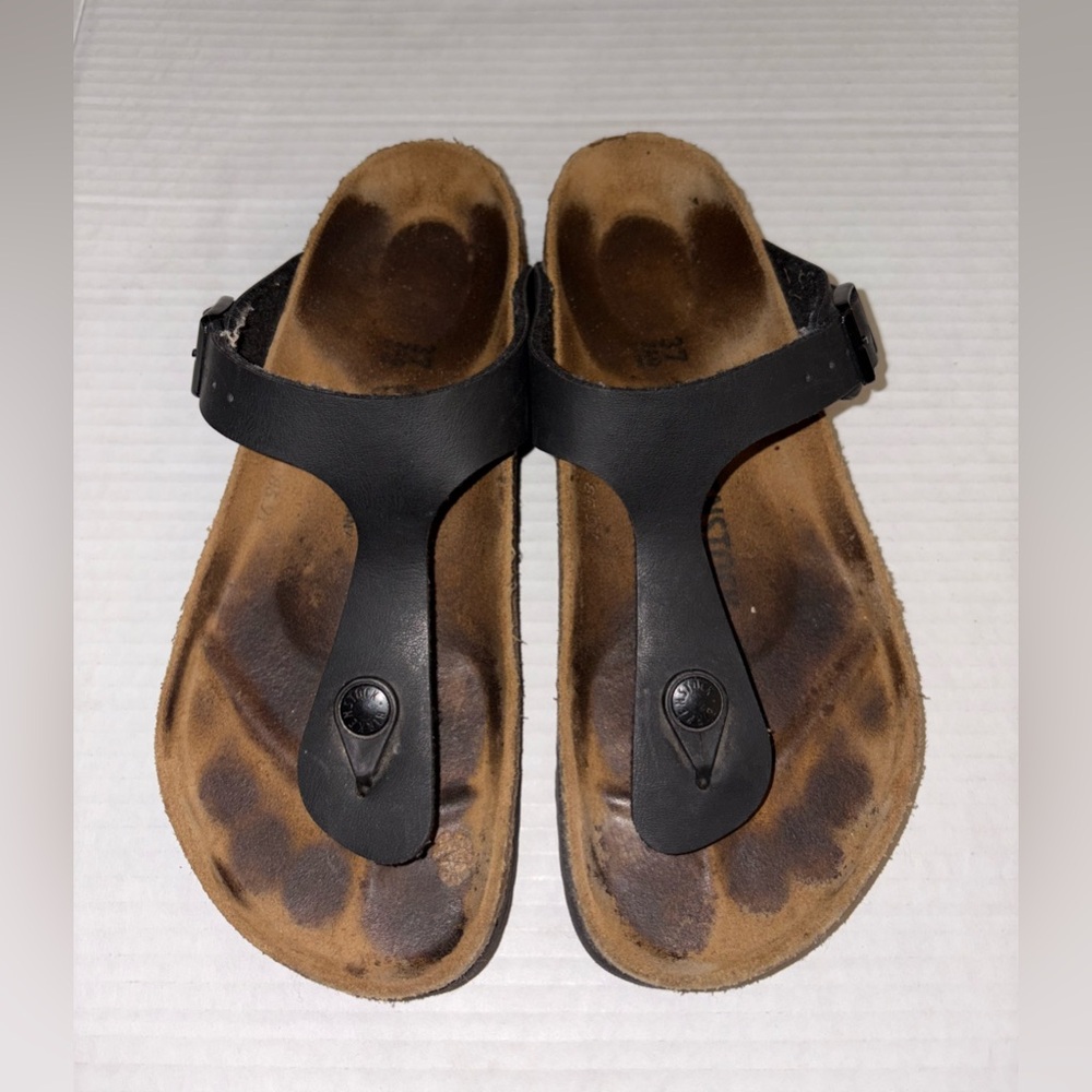 Birkenstock Gizeh Cork Thong Leather Sandals - Size 37
